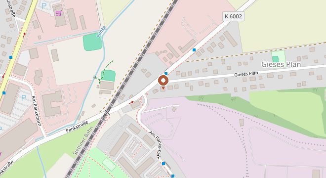 Kartenausschnitt mit dem Standort der Praxis an der Straße Gieses Plan in 16321 Bernau bei Berlin